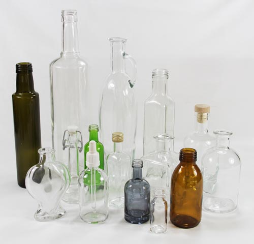 clear glass bottles
